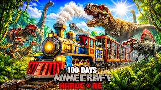 I Survived 100 Days in JURASSIC WORLD ON A TRAIN Minecraft Hardcore...! #minecraft