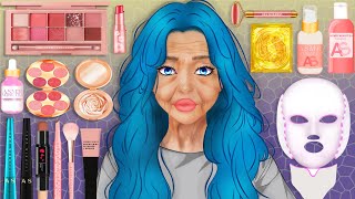 ASMR makeup animation | Homeless old woman to rich young girl ( full part)| homeless transformation