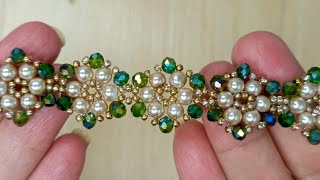 Pearl jewelry making bracelet #handmade#diycrafts #serbaserbilina