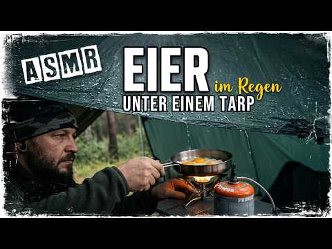 Perfect for the weather 🌧️ Eggs in the rain under a tarp! ASMR