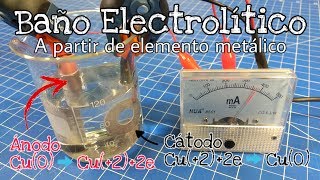 BAÑO ELECTROQUÍMICO A PARTIR DE METAL (COBRE, ORO, PLATA, ETC)