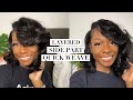 LAYERED SIDE PART QUICK WEAVE & ACCIDENTALLY CUTTING MY REAL HAIR