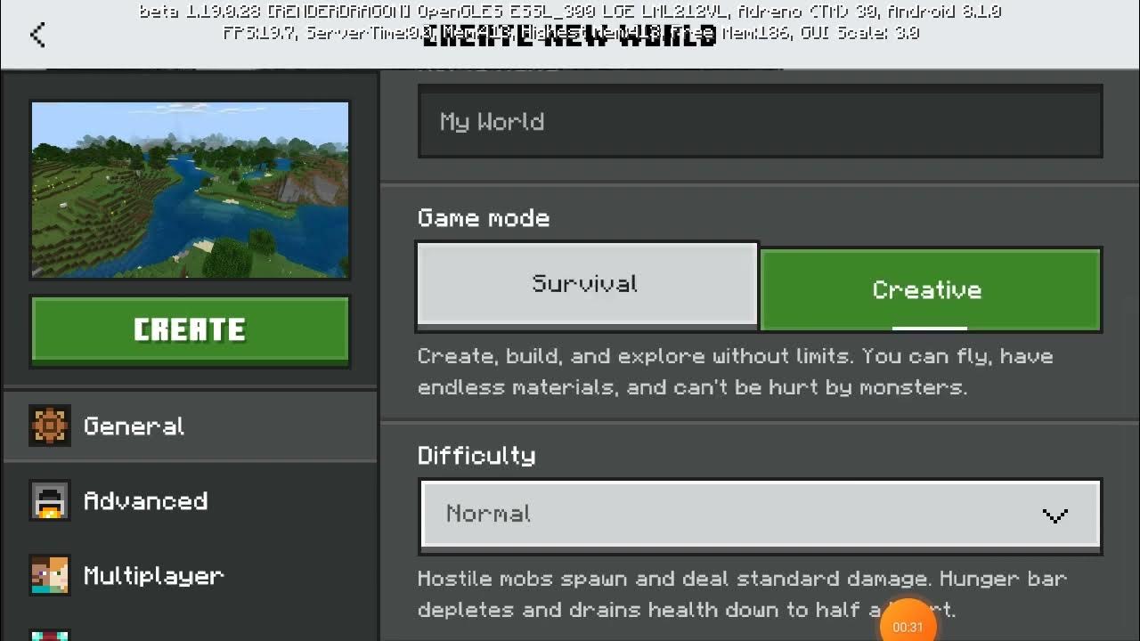 how to make a superflat world in new create world design In mcpe YouTube