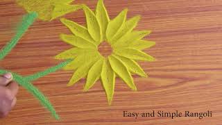 Simple Flower Design || Simple Rangoli || Easy Rose Rangoli || Quick Rangoli ||Soft Floor Muggulu screenshot 5