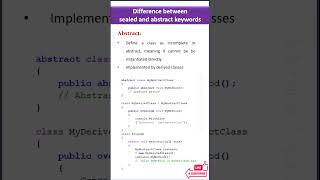 Difference between Abstract and sealed in c# #interview #shorts #csharp
