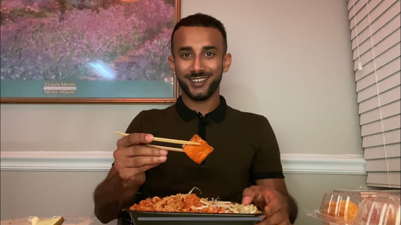 ASMR — eating thai takeout and chatting with you (whispered and soft spoken)