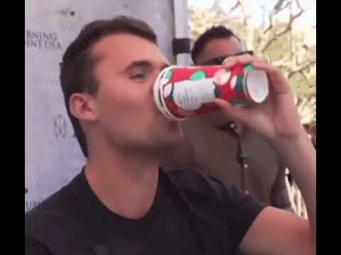 Charlie Kirk drinking coffee original Video no Audio/text