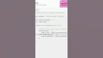 Reverse a Sentence in JavaScript (Without Using Built-In Functions)