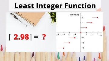 Least Integer Function or Ceiling Function :- F(x) = ⌈ x ⌉