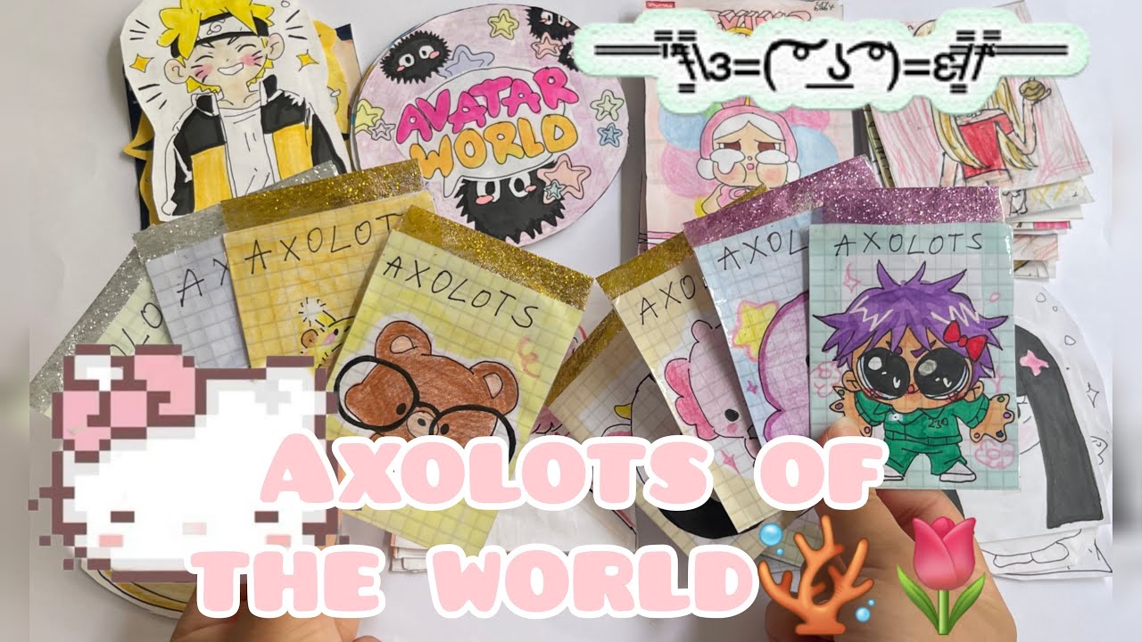 🎀💖Kâğıt sürprizler açılımı💖🎀yeni koleksiyon axolots of the world☘️🌸💗✨@Kawaiipaperdiy 🫶🏻