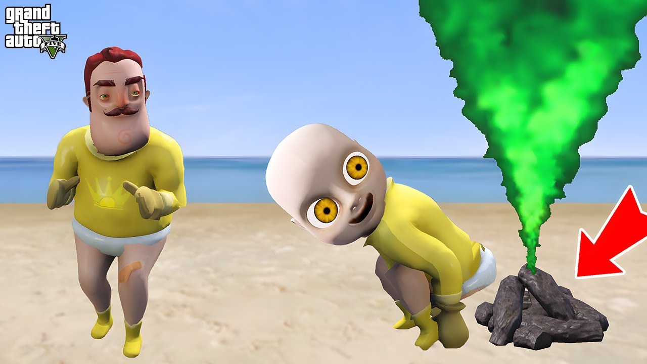 TROLL BEBEK BEBO ALTINA YAPTI Hello Neighbor Baby in Yellow GTA 5 Serisi