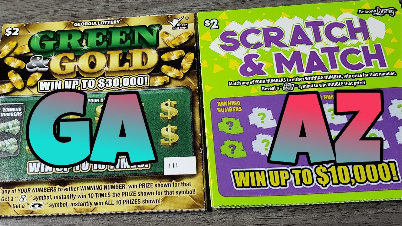 $2 GREEN & GOLD + $2 SCRATCH SCRATCH AND MATCH - ARIZONA & GEORGIA LOTTERY SCRATCH OFF TICKETS