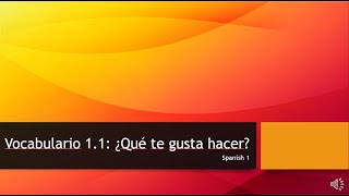 Avancemos 1 Vocabulary U1 L1