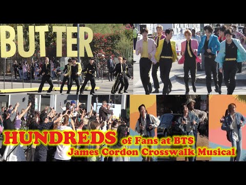 HUNDREDS of Fans at BTS James Cordon Crosswalk Musical Event in Hollywood