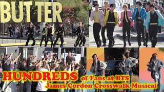 HUNDREDS of Fans at BTS James Cordon Crosswalk Musical Event in Hollywood