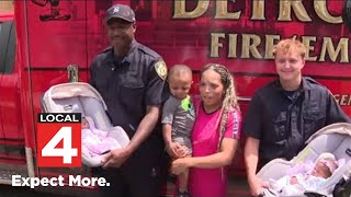 Mother thanks EMT's who helped deliver twins on Detroit's east side
