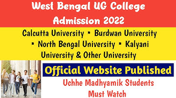 Calcutta University UG Admission 2022 || West Bengal UG College Admission 2022 || Complete Process ✓