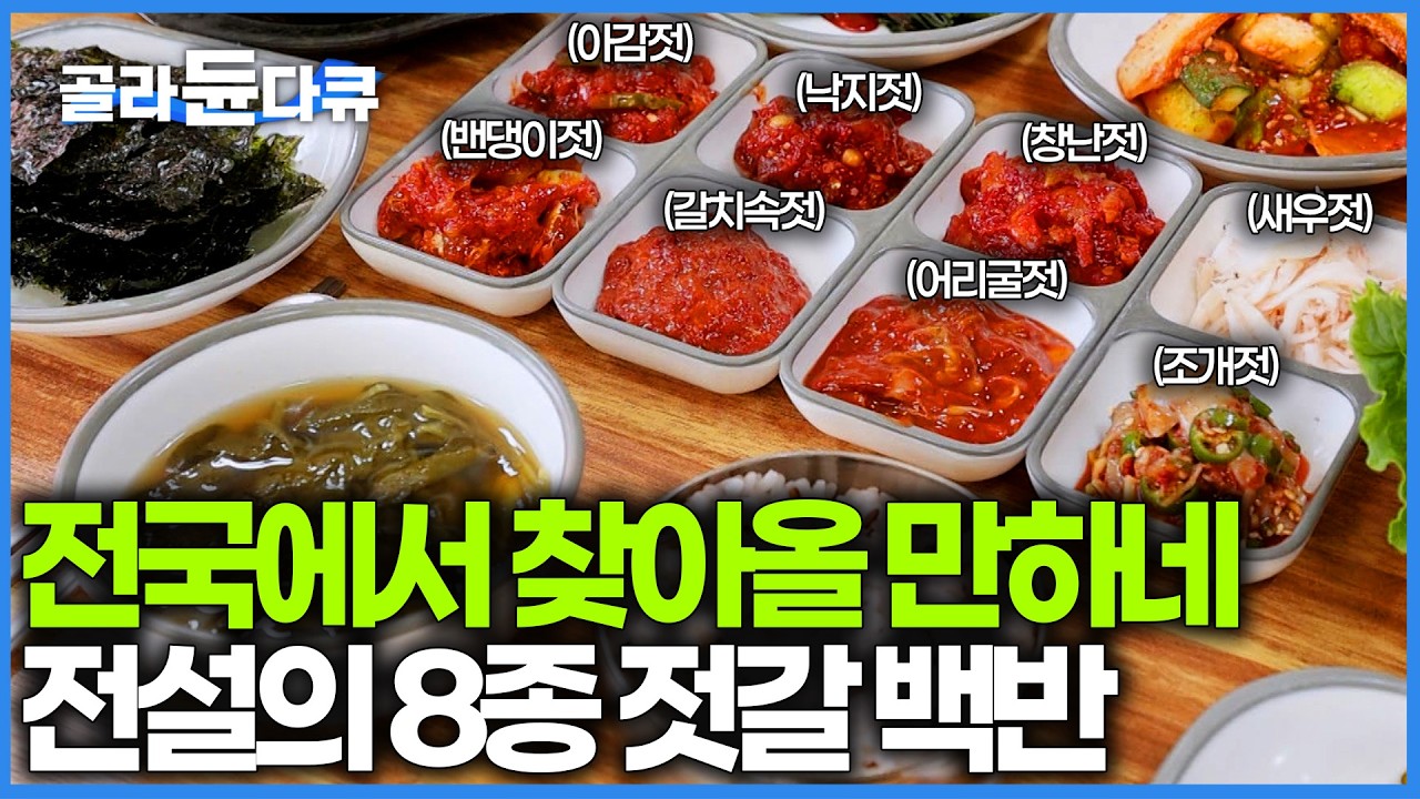 와 밑반찬 개수가 엄청나다. 밥도둑 대표 주자 젓갈만 8종류 깔리는 역대급 백반의 정체｜홍성 광천 토굴 새우젓 & 죽도 우럭조개｜고향민국｜#골라듄다큐
