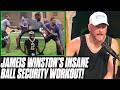 Pat McAfee Reacts To Jameis Winston's Newest Ball Security Drill