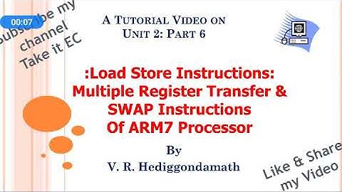 Multiple register transfer and swap instructions of ARM controller
