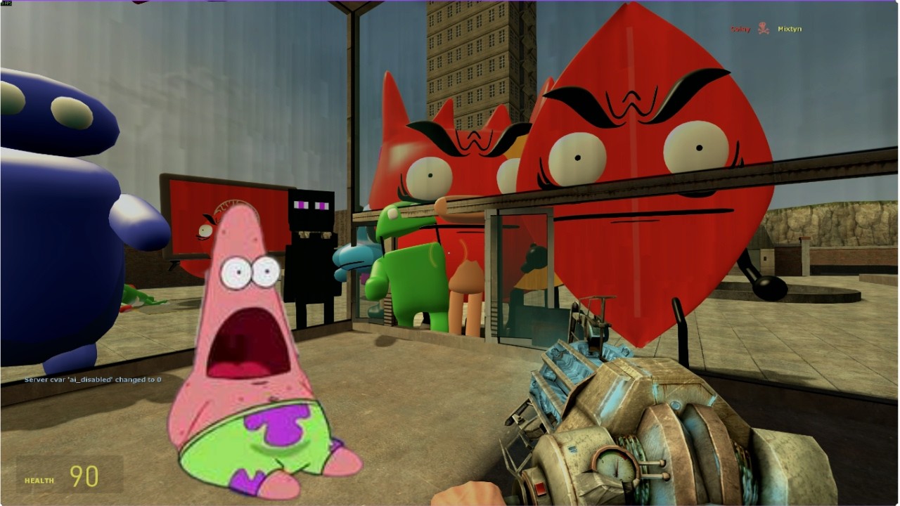 escapando de los nextbots memes con mama en garrysmod!!