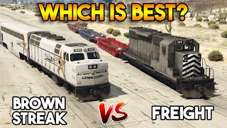 GTA 5 : BROWN STREAK VS FREIGHT TRAIN (CAN YOUS TOP THE TRAIN?)
