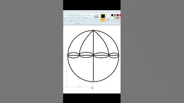 Drawing an umbrella easy with MS PAINT 🎨 #shorts
