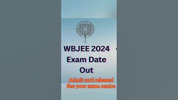 WBJEE 2024 Exam date & admit card released | Admit card 2024 #wbjee #wbjee2024