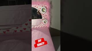DIY VANITY USING DOLLAR TREE FOAM BOARDS! #dollartree #dollartreecrafts #diy #diycrafts #easter