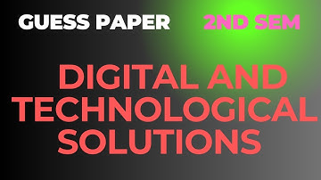 Guess paper of Digital & Technological Solutions for BG 2nd sem| VA course| Kashmir University