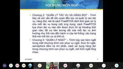 [KMA] Buổi 1: HĐH Nhúng thời gian thực FreeRTOS 16082021