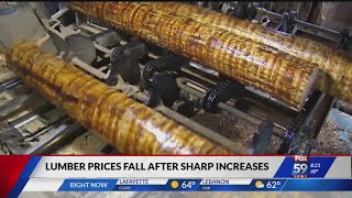 Lumber prices fall after sharp increases