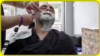 Razor wet Shave ? and hot towel Massage feel Awesome  ASMR Barber Turko