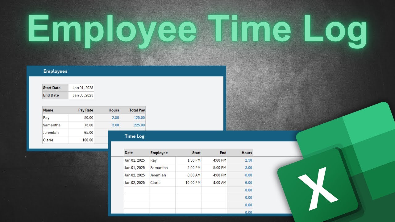 How to Make an Employee Time Log in Excel's Banner
