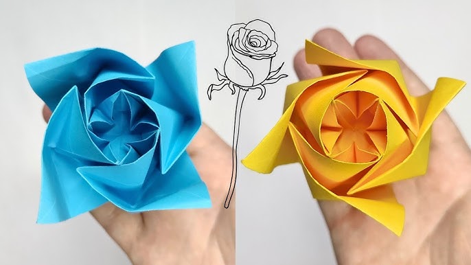 Origami Rose, Origami rose, based on zabuton - 8x8 matrix, …