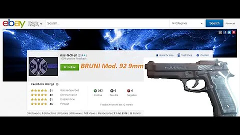 Bruni mod. 92 9mm. Pak, Blank Pistol, Gun. Review and Shooting