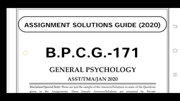 BPCG 171 Ignou Solved Assignment 2020-21