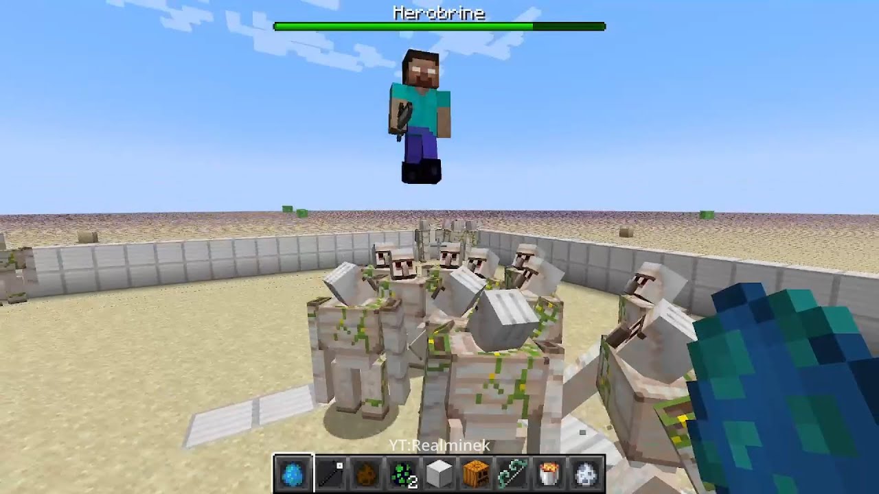 Herobrine VS 30 Iron Golem (1v30)