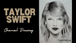 Taylor Swift Charcoal Drawing | Freehand Drawing