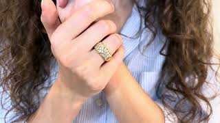 Vidéo: Bague en or jaune 18k  vers 2000 avec 1,30 Ct de diamants G-VS. Taille 55