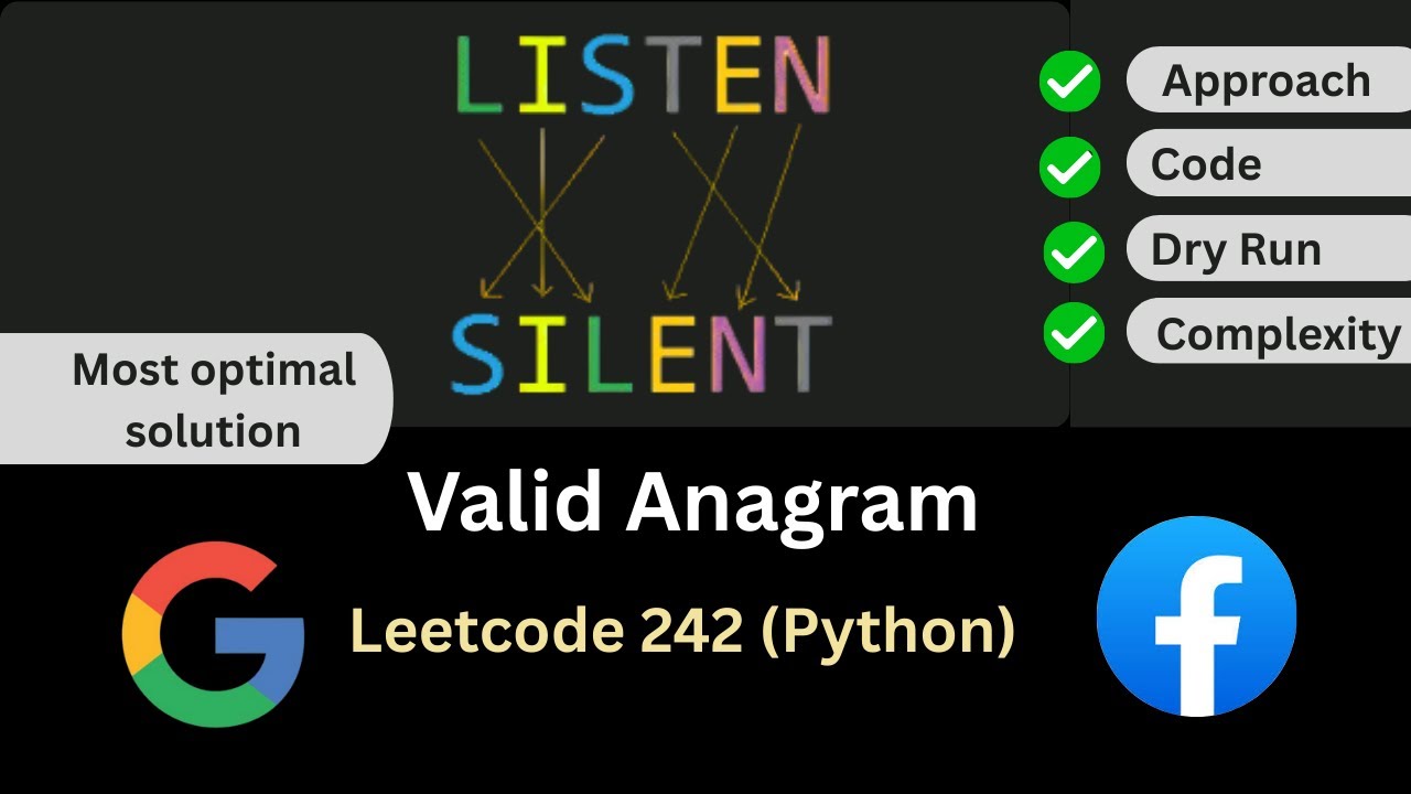 LeetCode 242 | Valid Anagram Explained 🔥 Optimal O(n) Solution ...