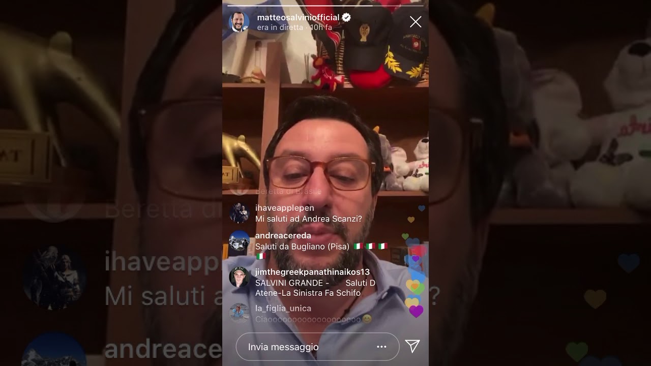 SALVINI SALUTA IL COMUNE DI BUGLIANO IN UNA DIRETTA INSTAGRAM!!!