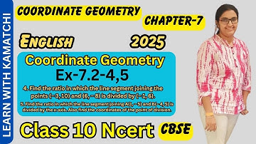 Coordinate Geometry class 10 Exercise 7.2-4th and 5th sum,7.2 - 4th,5th Chapter-7, English, Cbsc.