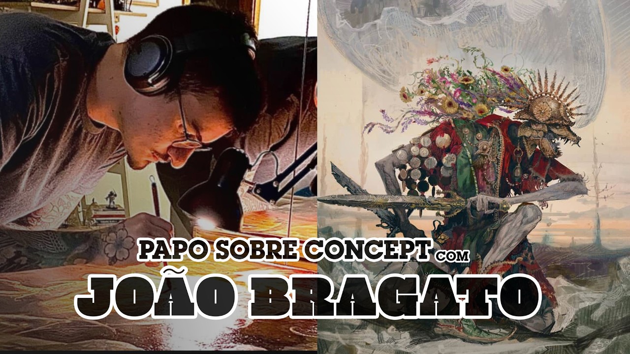 Criando mundos com concept art, hoje com João Bragato, do @BragatoIlustra !