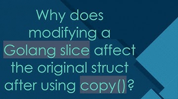 Why does modifying a Golang slice affect the original struct after using copy()?