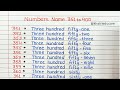 Number Names 351-400 in Words & Spelling 📝