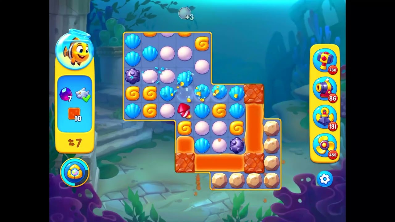 Fishdom level 10663 no boosters フィッシュダム ノーマル - YouTube