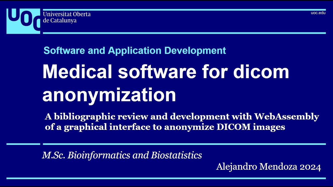 Medical software for dicom anonymization - YouTube