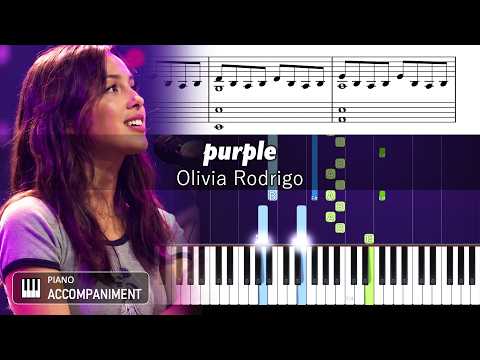 Olivia Rodrigo - purple - Piano Accompaniment Tutorial with Sheet Music
