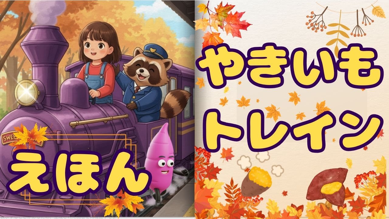 【秋の絵本　読み聞かせ】やきいもトレイン｜子どもがワクワクする秋の冒険ストーリー」【絵本読み聞かせ】
